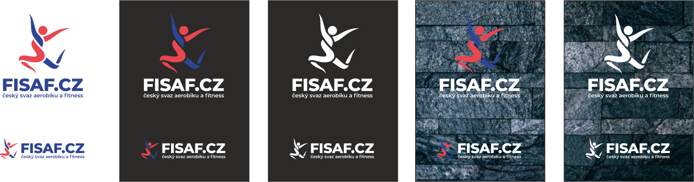 FISAF logo na&nbsp;podkladové barvě
